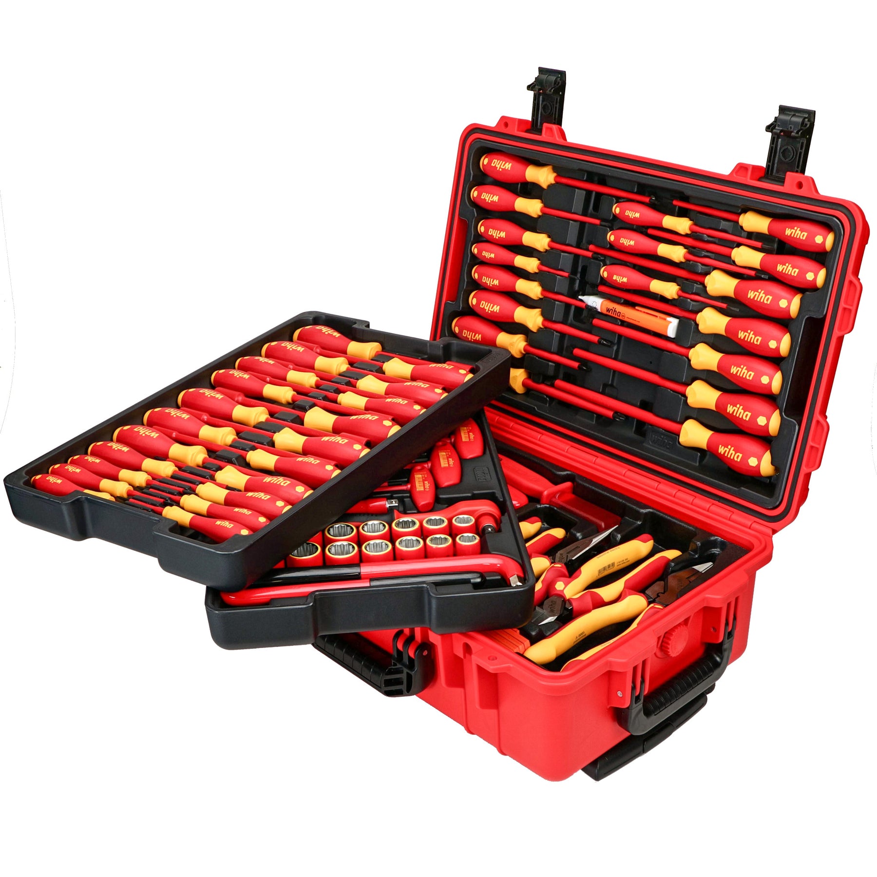 80 Piece Master Electrician's Insulated Tools Set In Rolling Hard Case