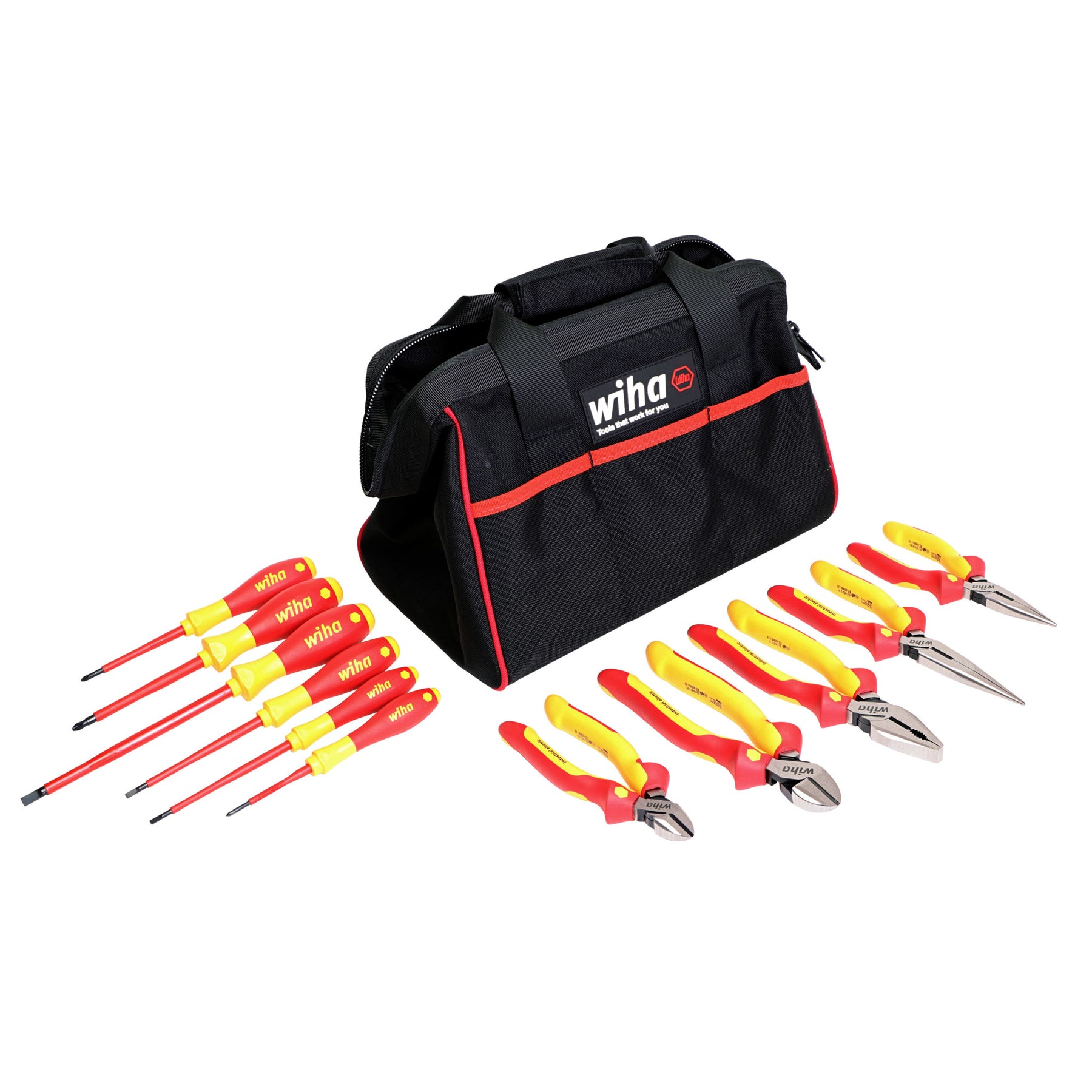 Wiha 32977 11 Piece Master Electrician's Insulated Tool Set in Canvas Tool Bag